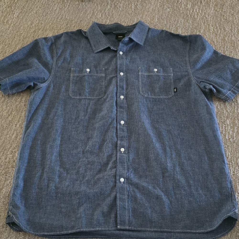 Vans Casual Blue Button Down Shirt